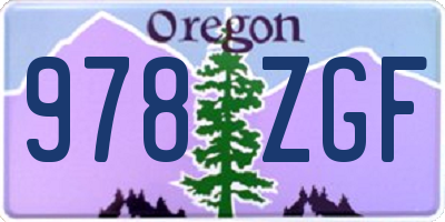 OR license plate 978ZGF