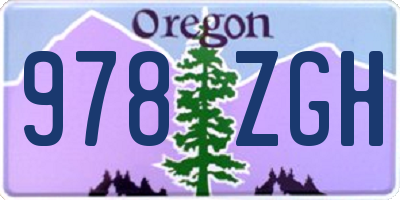 OR license plate 978ZGH