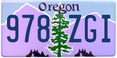 OR license plate 978ZGI