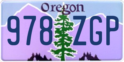 OR license plate 978ZGP