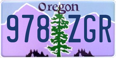 OR license plate 978ZGR