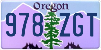 OR license plate 978ZGT