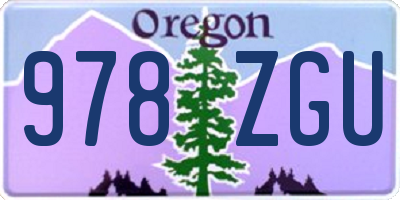 OR license plate 978ZGU