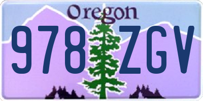 OR license plate 978ZGV