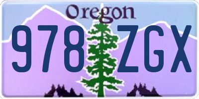 OR license plate 978ZGX