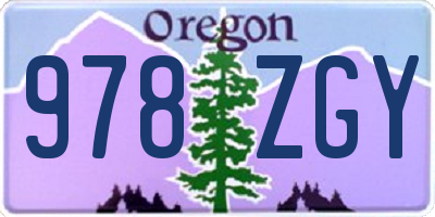 OR license plate 978ZGY