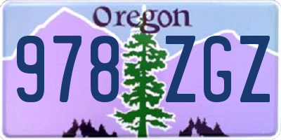 OR license plate 978ZGZ