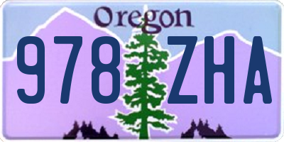 OR license plate 978ZHA