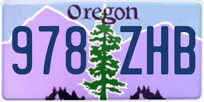 OR license plate 978ZHB
