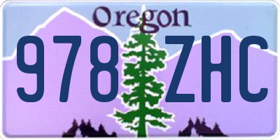 OR license plate 978ZHC
