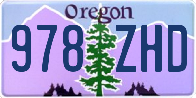 OR license plate 978ZHD