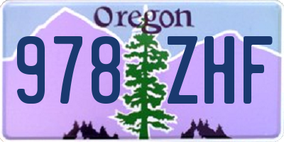OR license plate 978ZHF