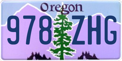 OR license plate 978ZHG