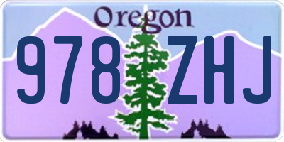 OR license plate 978ZHJ
