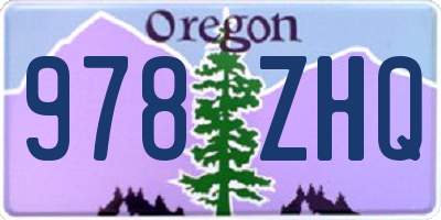OR license plate 978ZHQ