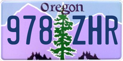 OR license plate 978ZHR
