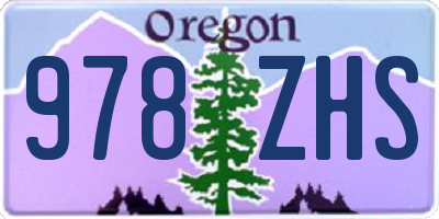 OR license plate 978ZHS