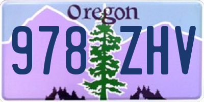 OR license plate 978ZHV
