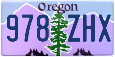 OR license plate 978ZHX