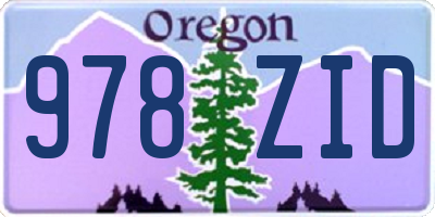 OR license plate 978ZID