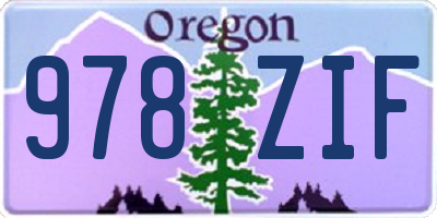 OR license plate 978ZIF