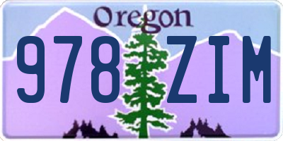 OR license plate 978ZIM