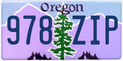 OR license plate 978ZIP