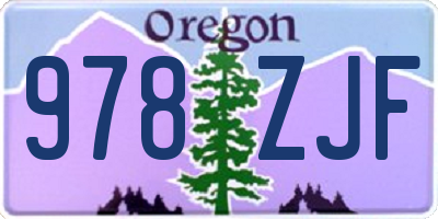 OR license plate 978ZJF