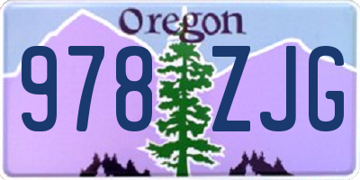 OR license plate 978ZJG