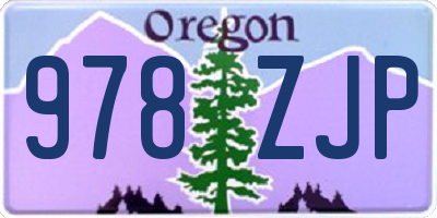 OR license plate 978ZJP