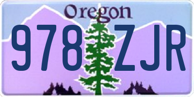 OR license plate 978ZJR