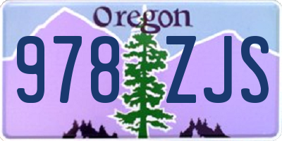 OR license plate 978ZJS