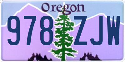 OR license plate 978ZJW