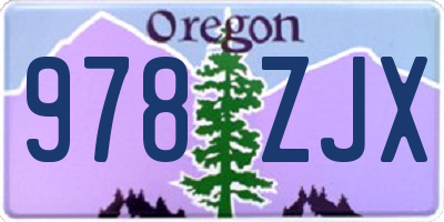 OR license plate 978ZJX