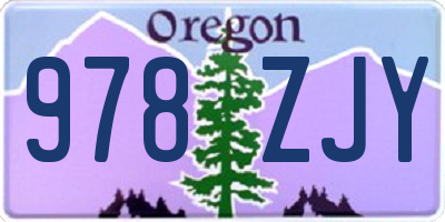 OR license plate 978ZJY