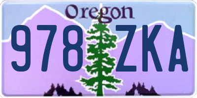 OR license plate 978ZKA