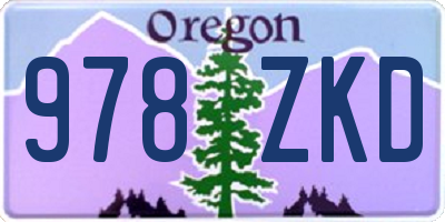 OR license plate 978ZKD