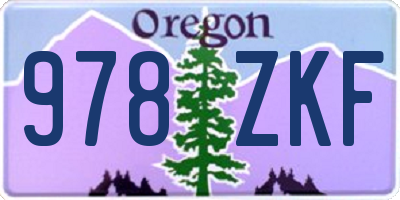 OR license plate 978ZKF