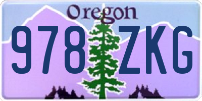 OR license plate 978ZKG