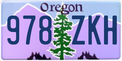 OR license plate 978ZKH