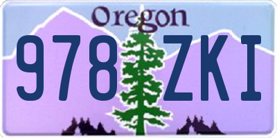 OR license plate 978ZKI