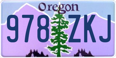OR license plate 978ZKJ
