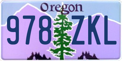OR license plate 978ZKL