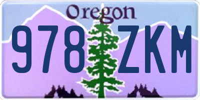 OR license plate 978ZKM