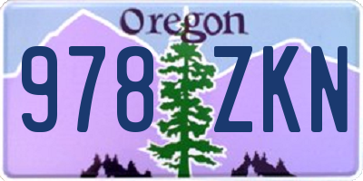 OR license plate 978ZKN