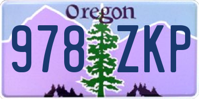 OR license plate 978ZKP