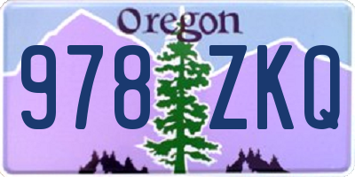 OR license plate 978ZKQ