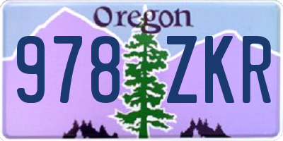 OR license plate 978ZKR