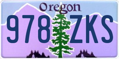OR license plate 978ZKS