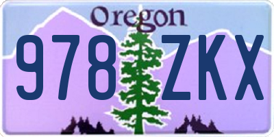 OR license plate 978ZKX